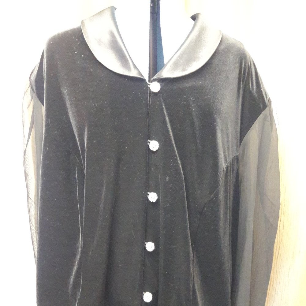 Another Thyme Black Velvet & Satin Dress Jacket